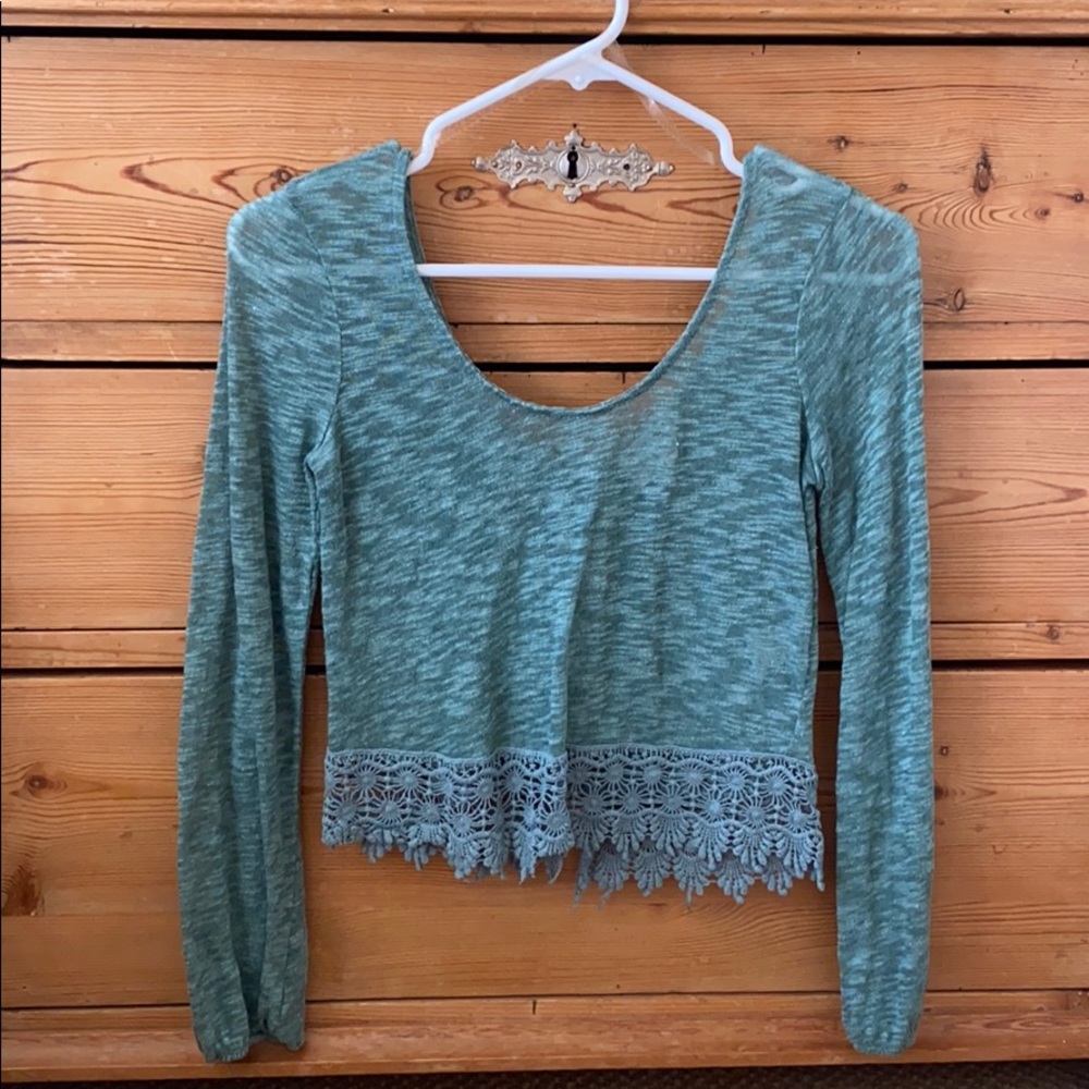 LA Hearts Green Lace shirt. Small. Worn once!